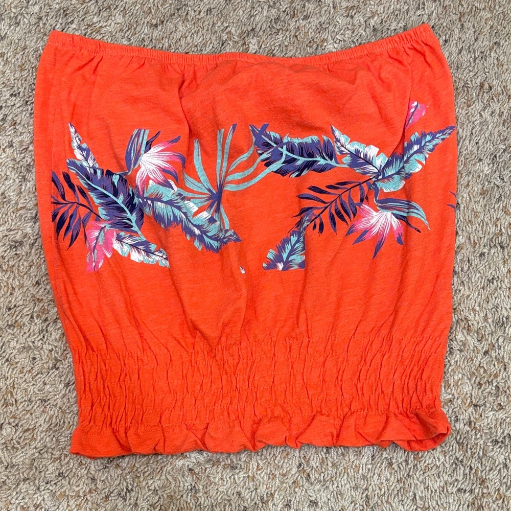 Roxy Orange Tropical Print Top